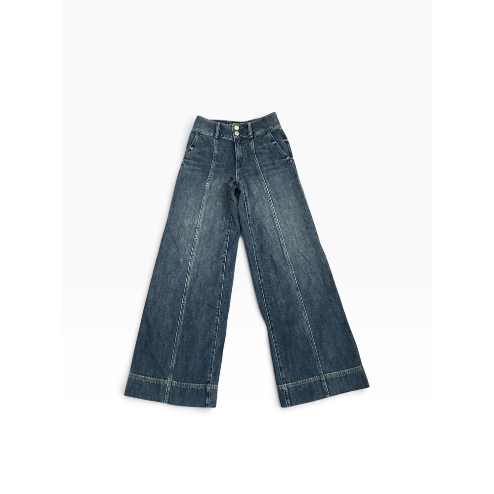 Alice + Olivia Mame High Rise Wide Leg Jeans Darby Vintage Blue Women’s 25 X 32